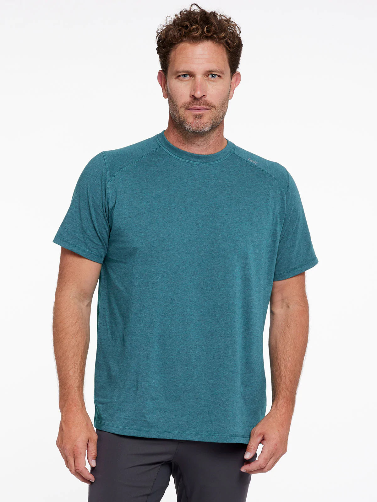 Tasc Performance Carrollton Fitness Long Sleeve Shirt in Teal Green | Men's Regular Size Medium | Cotton | Stitch Fix